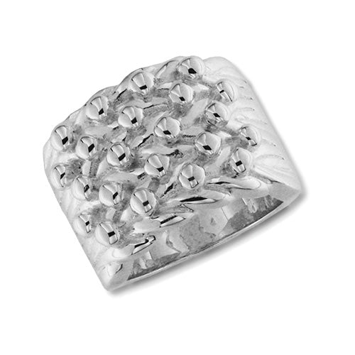 Sterling Silver Men's 5 Row Keeper Ring - G7496