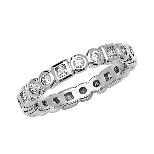 Sterling Silver CZ Fill Eternity Ring - G7514