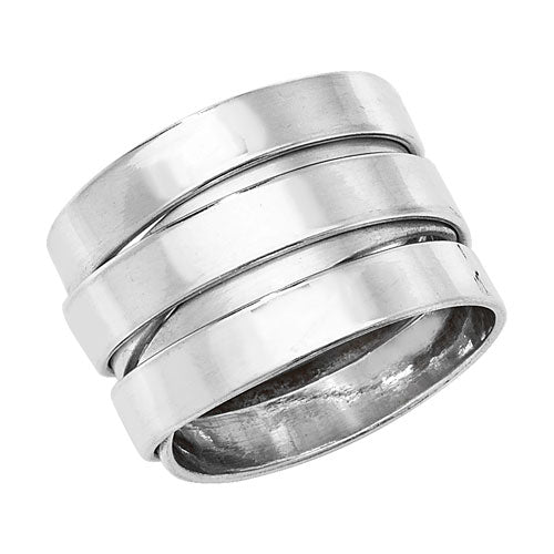 Sterling Silver 3 Row Wrap Ring - G7517