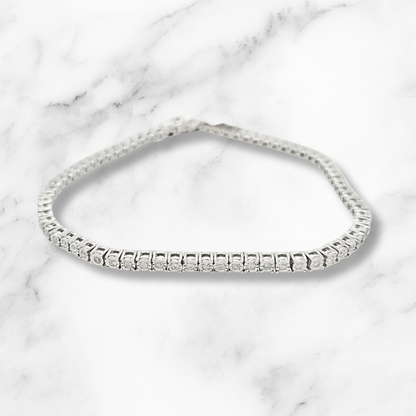 White Gold Diamond Illusion Tennis Bracelet