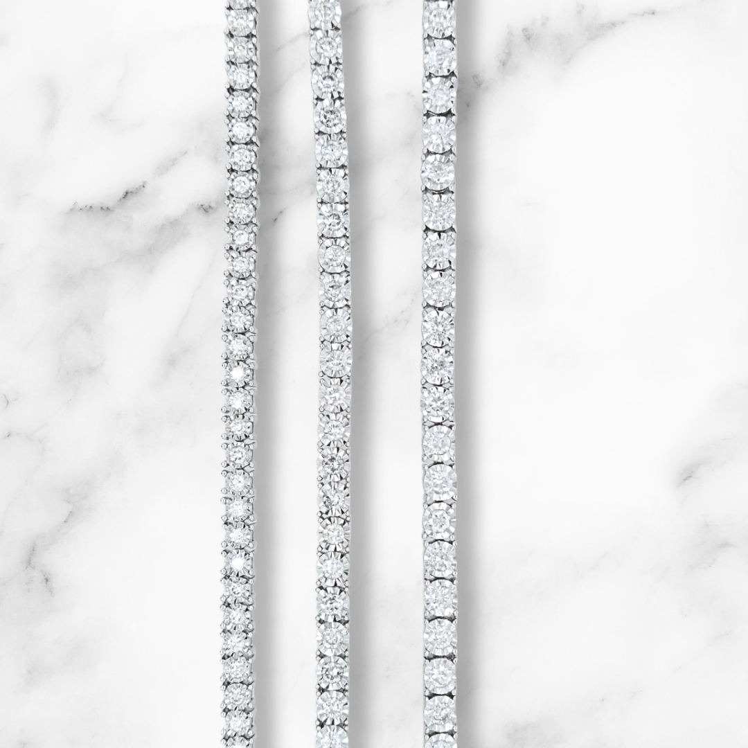 White Gold Diamond Illusion Tennis Bracelet