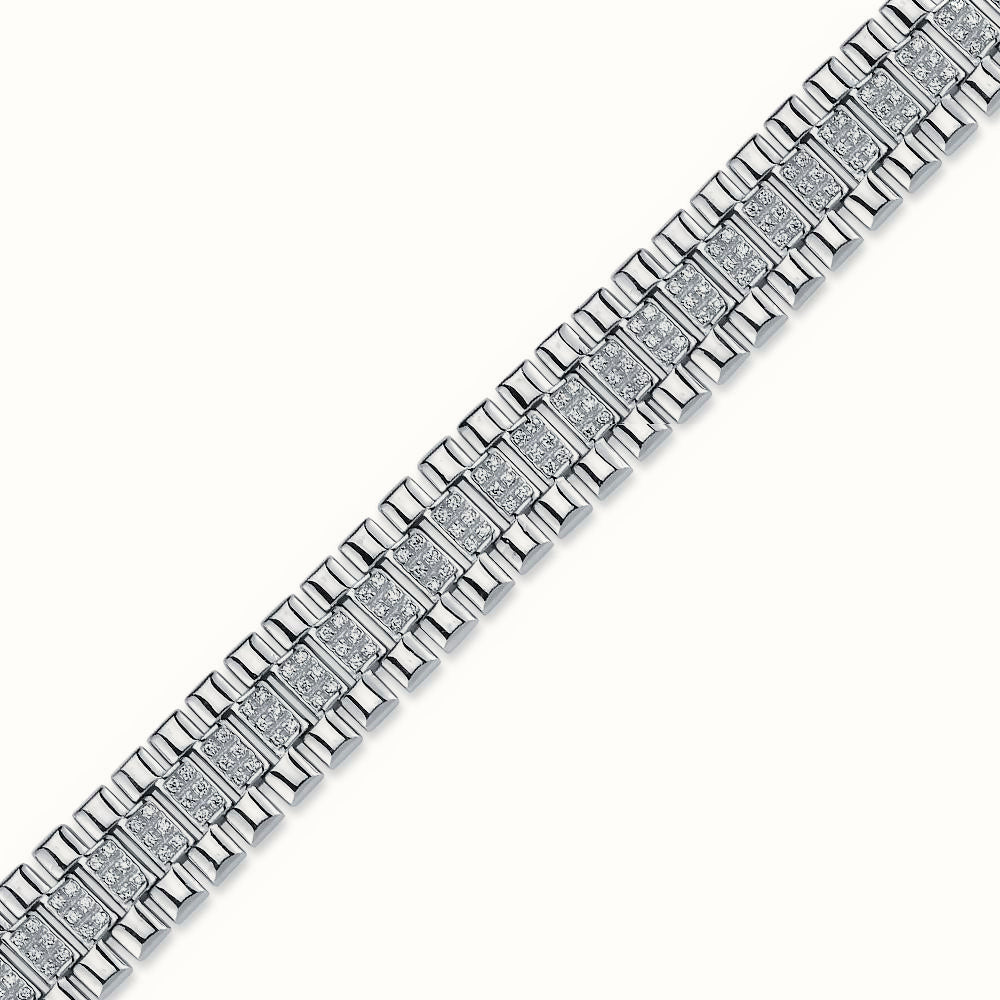 Sterling Silver CZ Set Watch Bracelet – ABB165A