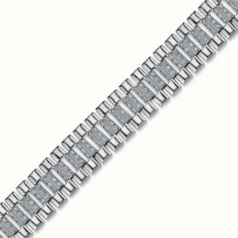 Sterling Silver CZ Set Watch Bracelet – ABB165B
