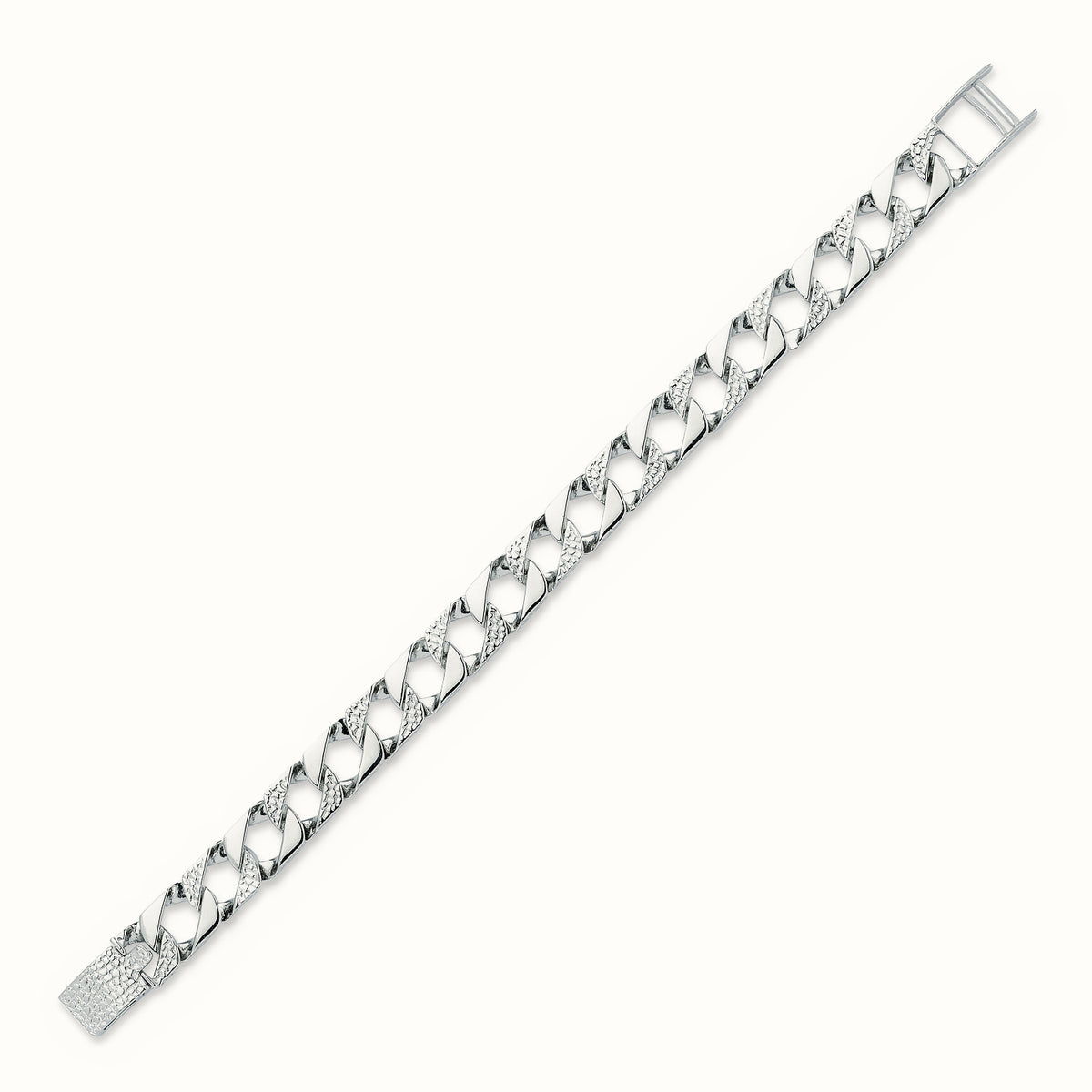 Sterling Silver Cast Lizard and Plain Curb Bracelet – ABB166B