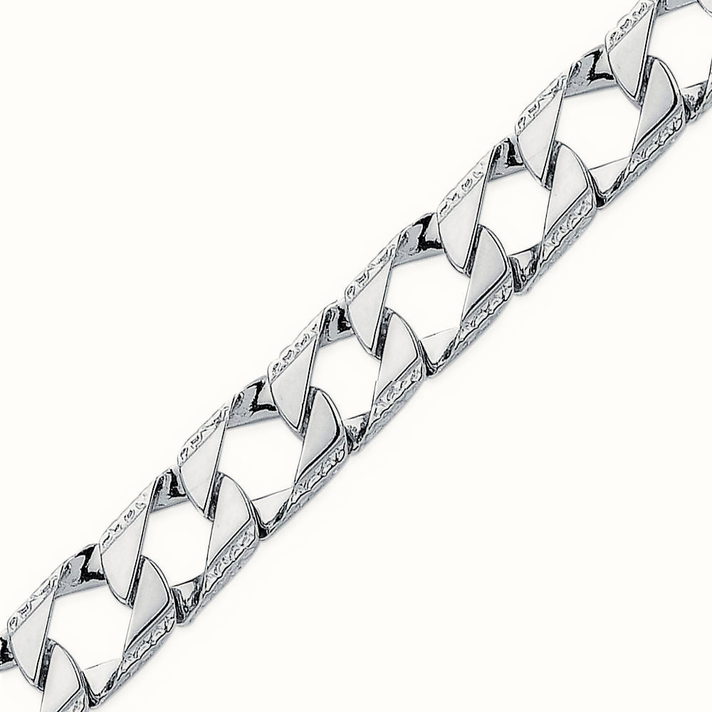 Sterling Silver Cast Curb Bracelet – ABB167A