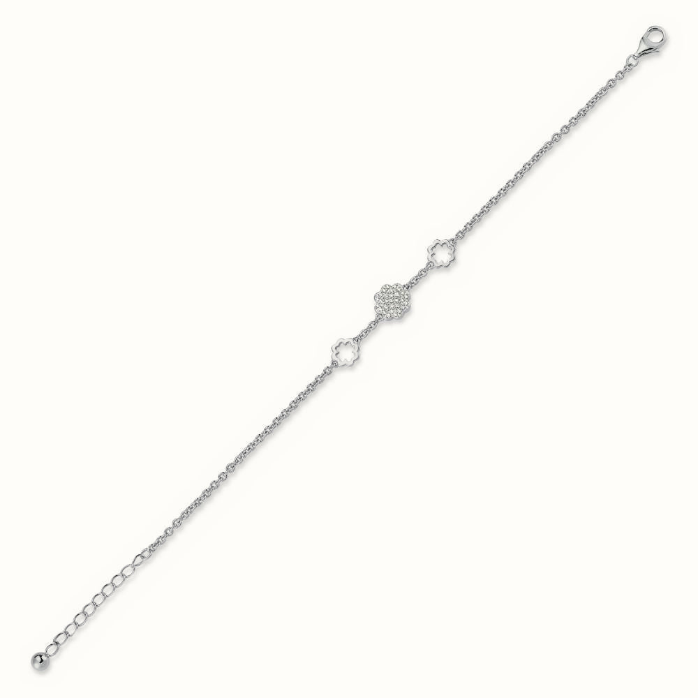 Sterling Silver CZ Set Cluster Bracelet – ABB173