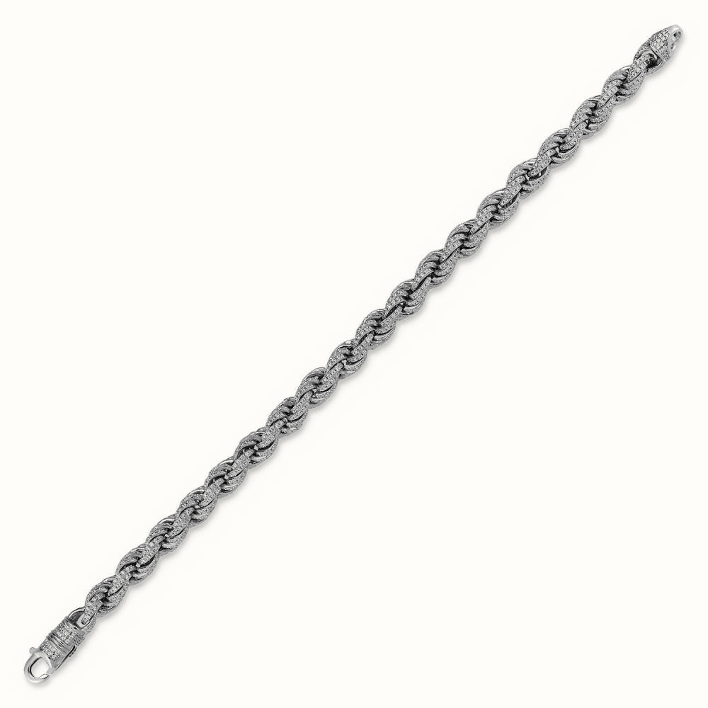 Sterling Silver CZ Set Rope Bracelet – ABB189