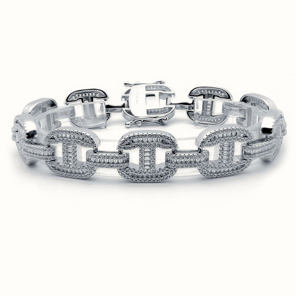 Sterling Silver CZ Set Marine Bracelet – ABB191