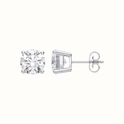 1.00ctw solitaire lab grown diamond earrings in white gold, Delan Jewellers