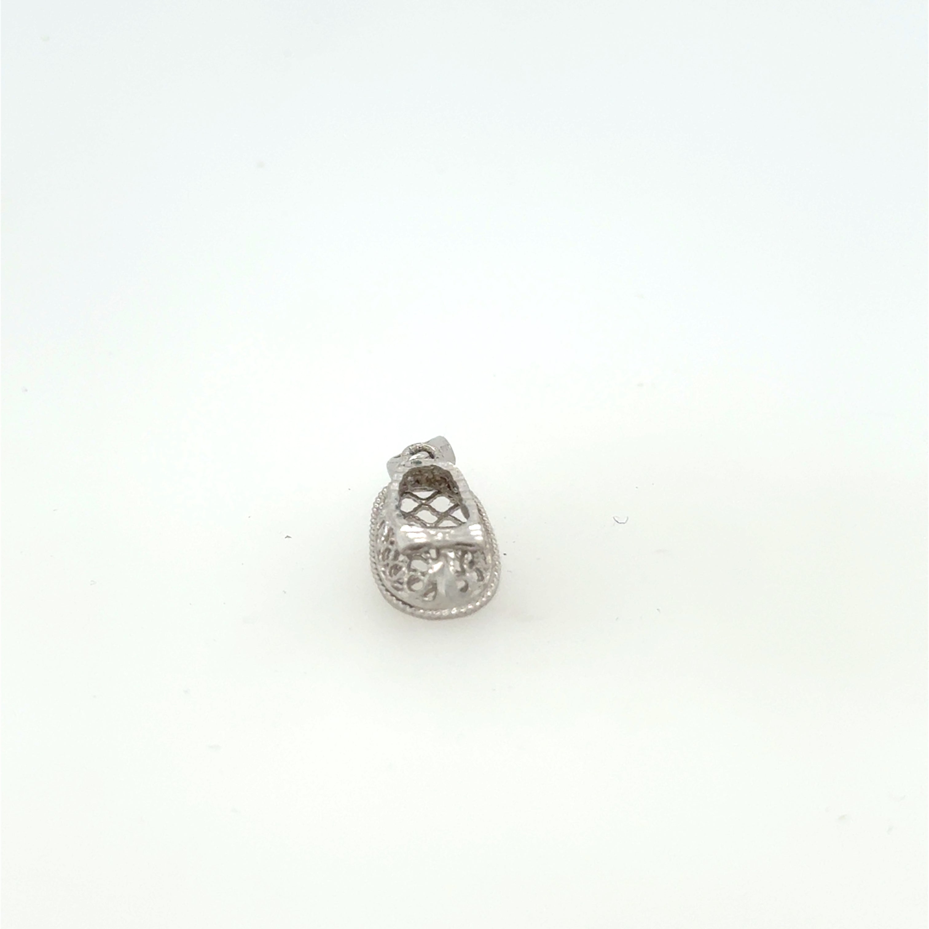 9ct White Gold Slipper Charm