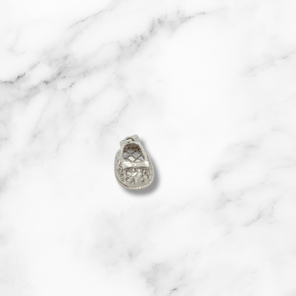 9ct White Gold Slipper Charm