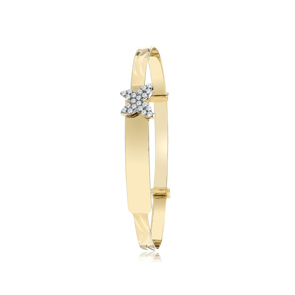 9ct Yellow Gold Butterfly Baby Bangle - BN426