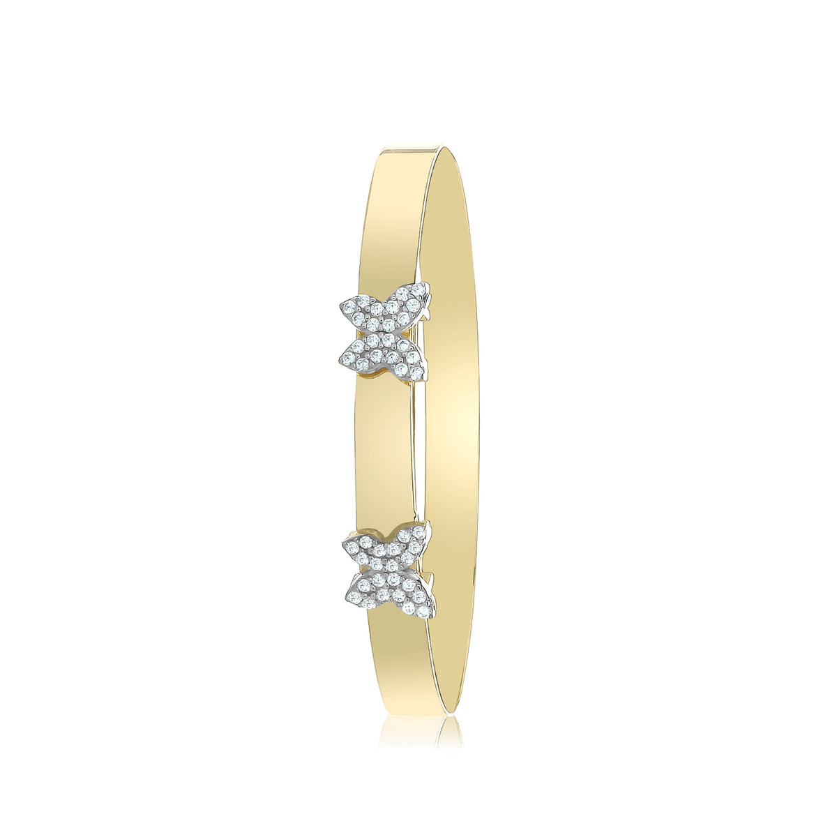 9ct Yellow Gold Butterfly Baby Bangle - BN427