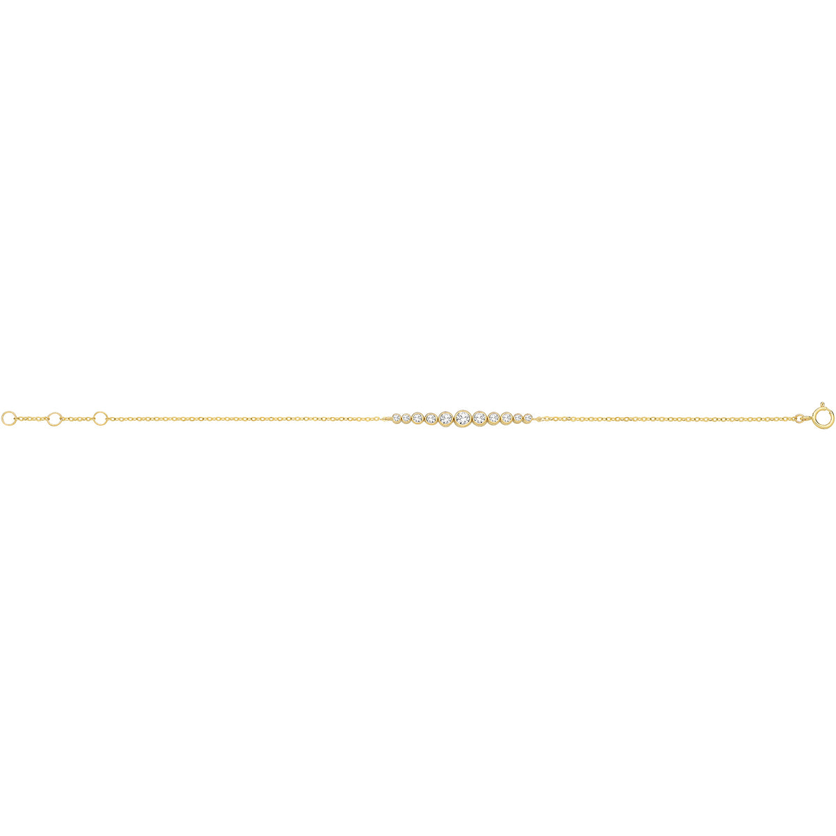9ct Yellow Gold Graduated CZ Bracelet - BR700