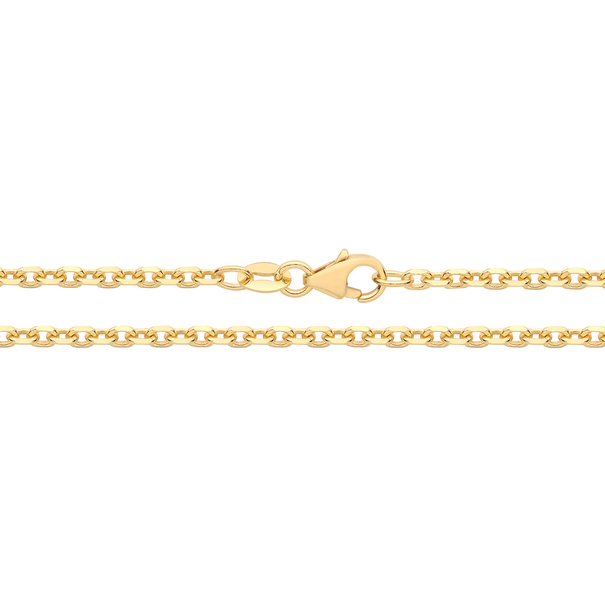 9ct Yellow Gold Fine Solid Diamond Cut Rolo Chain - CH565