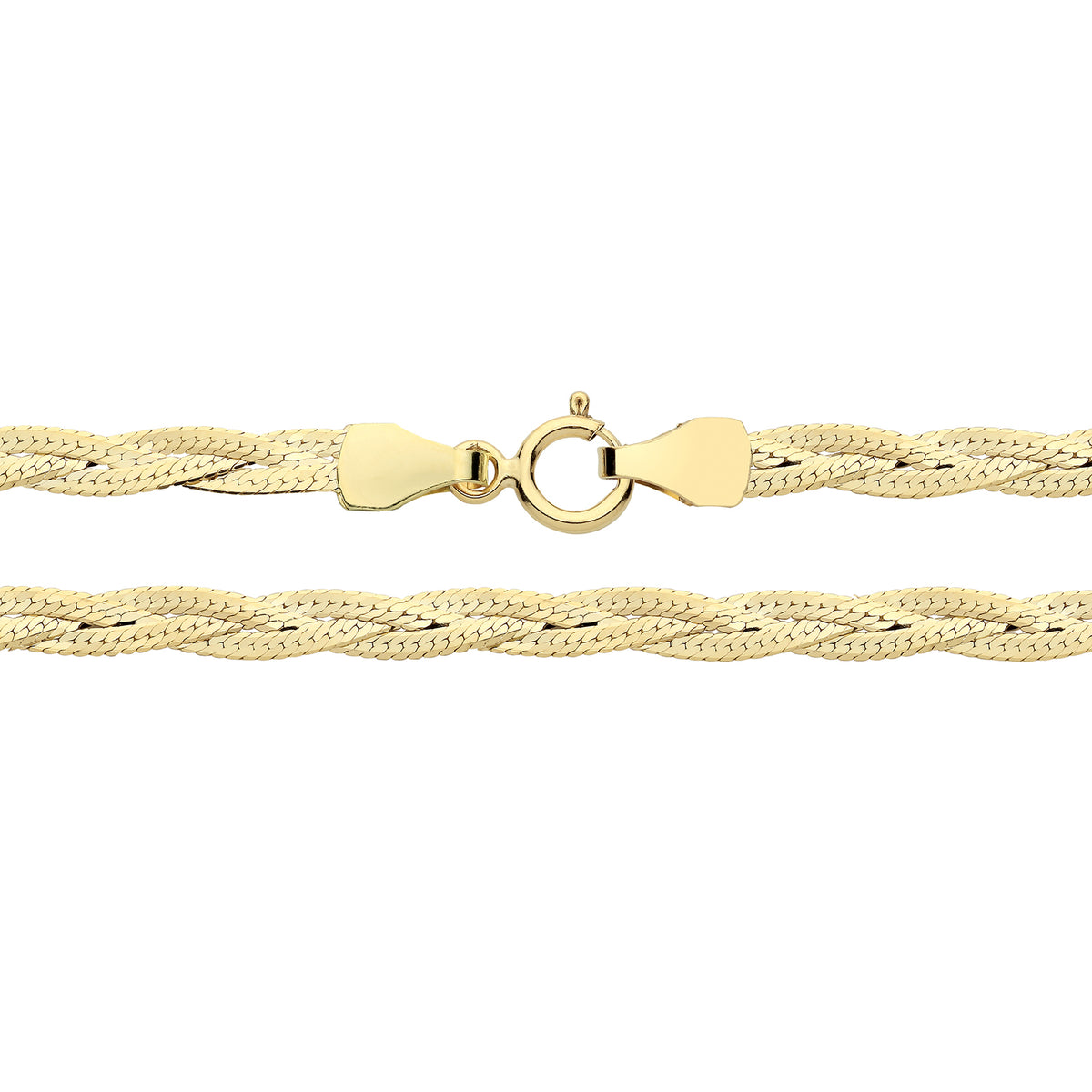 9ct Gold Plaited Snake Chain - CH579