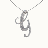 30mm Silver CZ Initial Pendant
