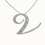 30mm Silver CZ Initial Pendant