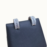 30mm Silver CZ Initial Pendant With Earrings