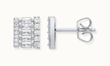 40mm Silver CZ Initial Pendant With Earrings