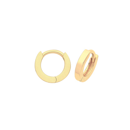 9ct Gold Hinged Hoops - ER020 - 7 mm
