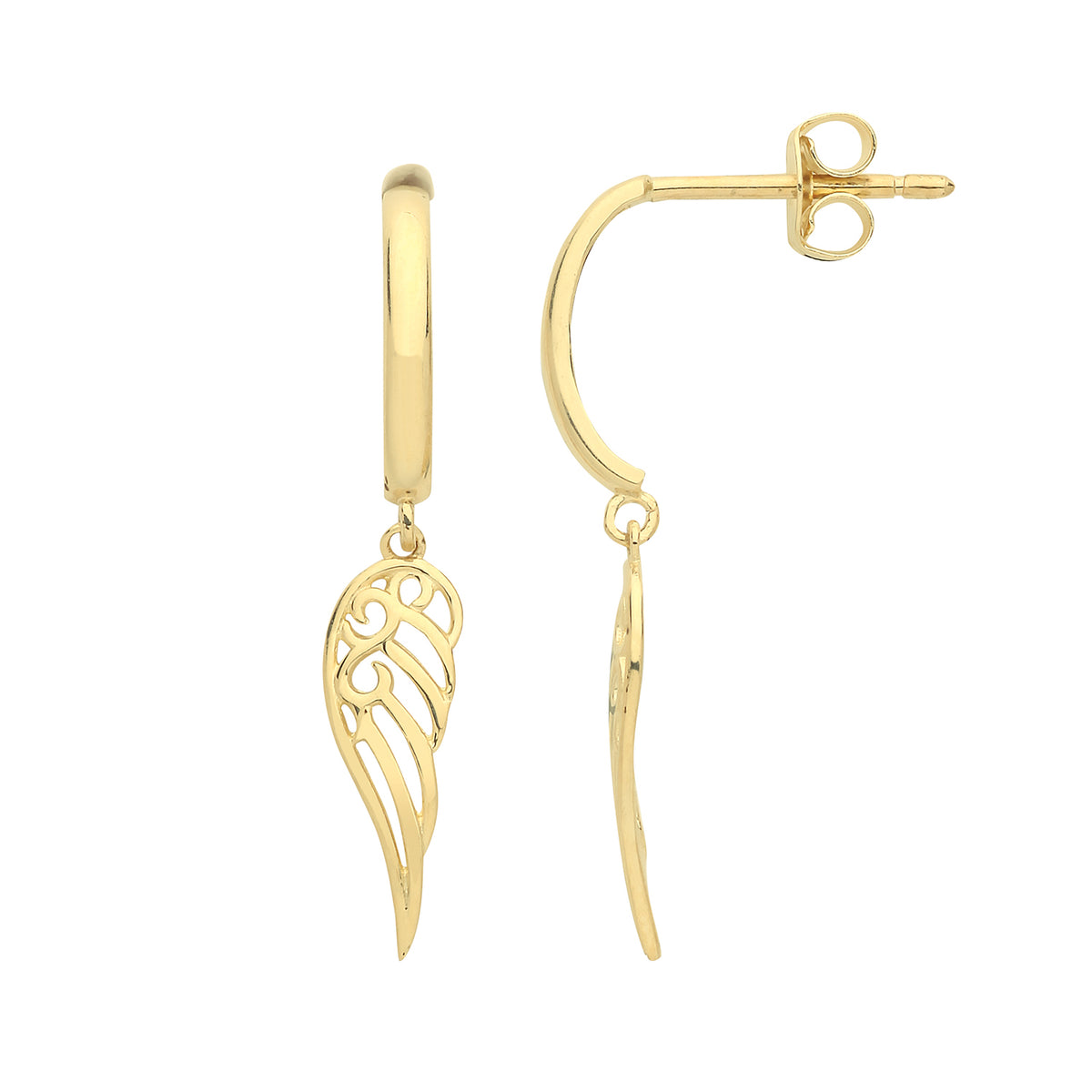9ct Gold Wing Drops - ER1158 - Default Title