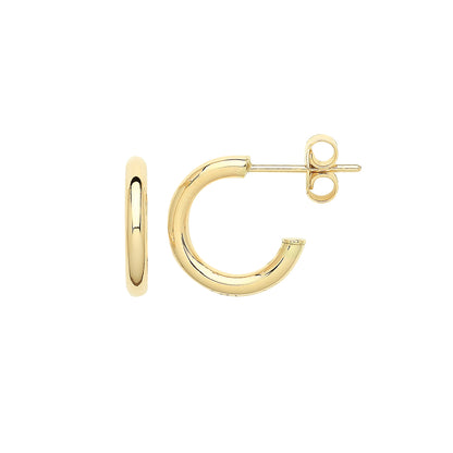 9ct Gold Hoops With Post - ER1191 - 10 mm