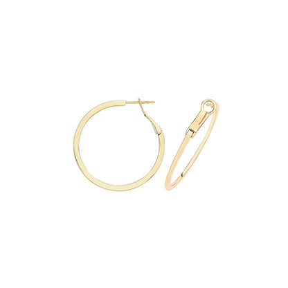9ct Solid Yellow Gold Hoops - ER1194