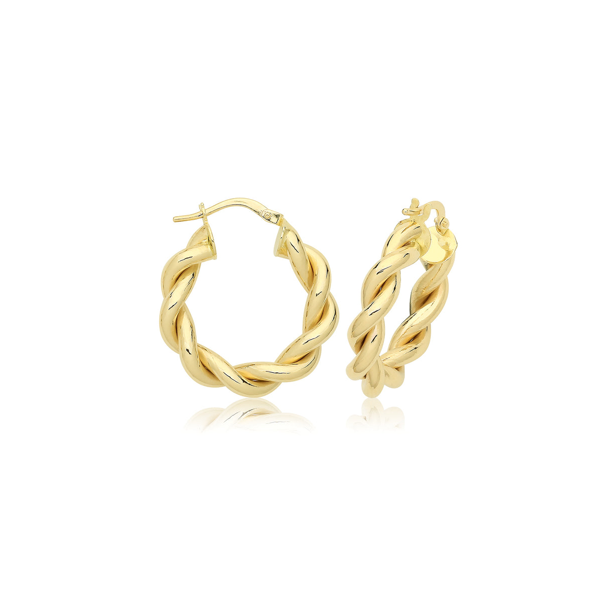 9ct Gold Plaited Hoops - ER1216 - 15 mm