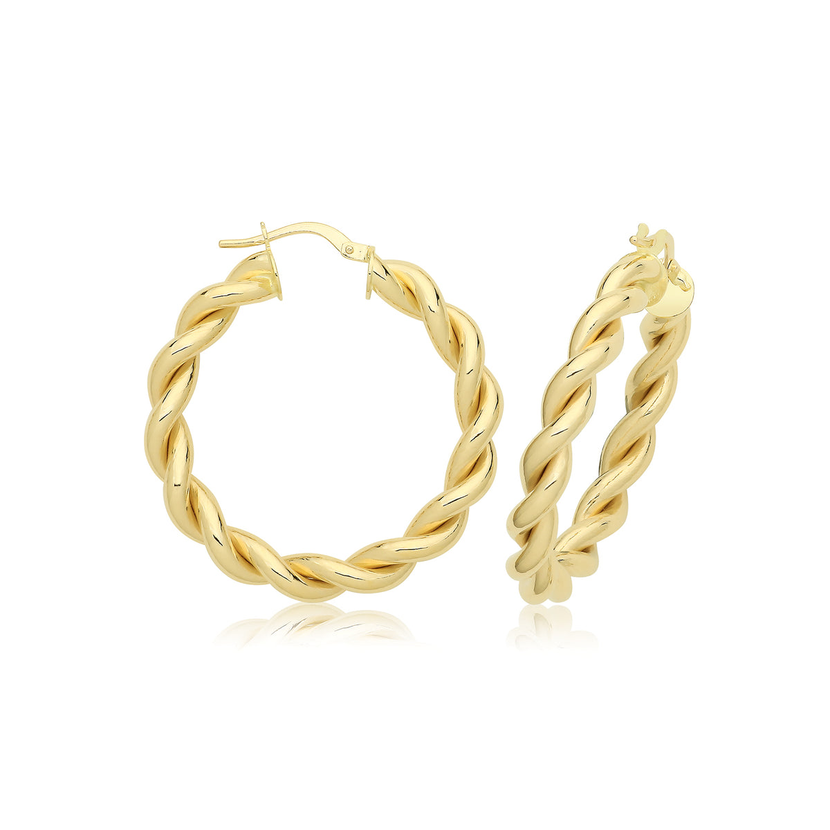 9ct Gold Plaited Hoops - ER1216 - 25 mm
