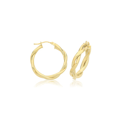 9ct Gold Hoops Earrings - ER1220 - 20 mm