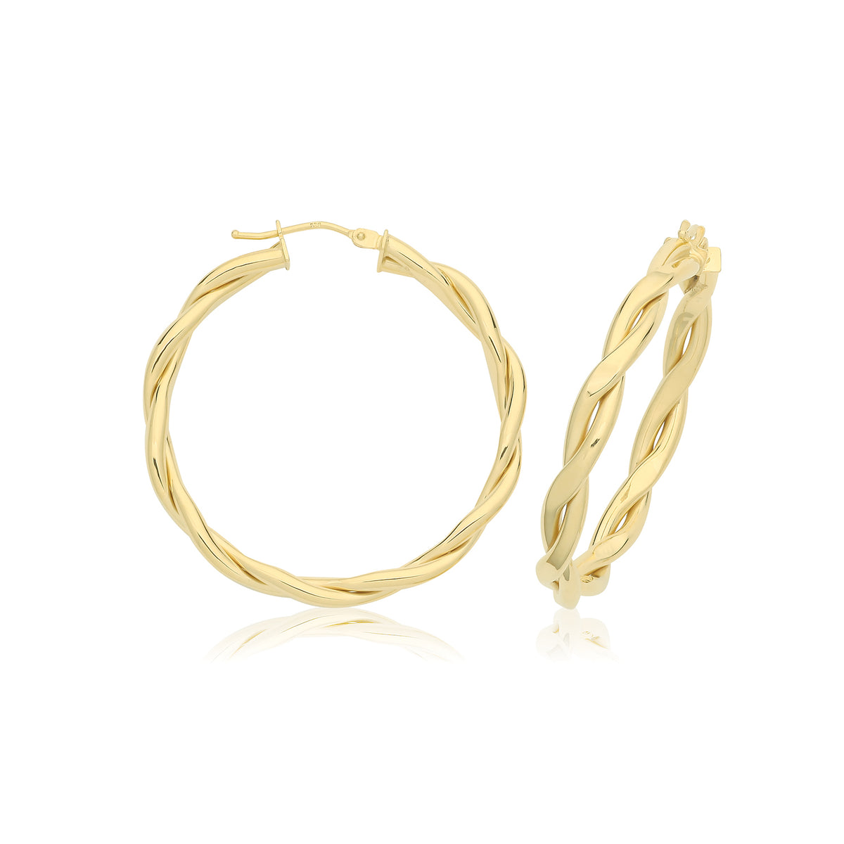 9ct Gold Hoops Earrings - ER1220 - 30 mm