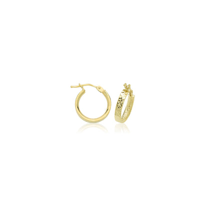9ct Gold Diamond Cut Hoops Earrings - ER1221 - 10 mm