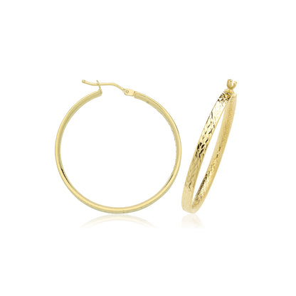 9ct Gold Diamond Cut Hoops Earrings - ER1221 - 30 mm