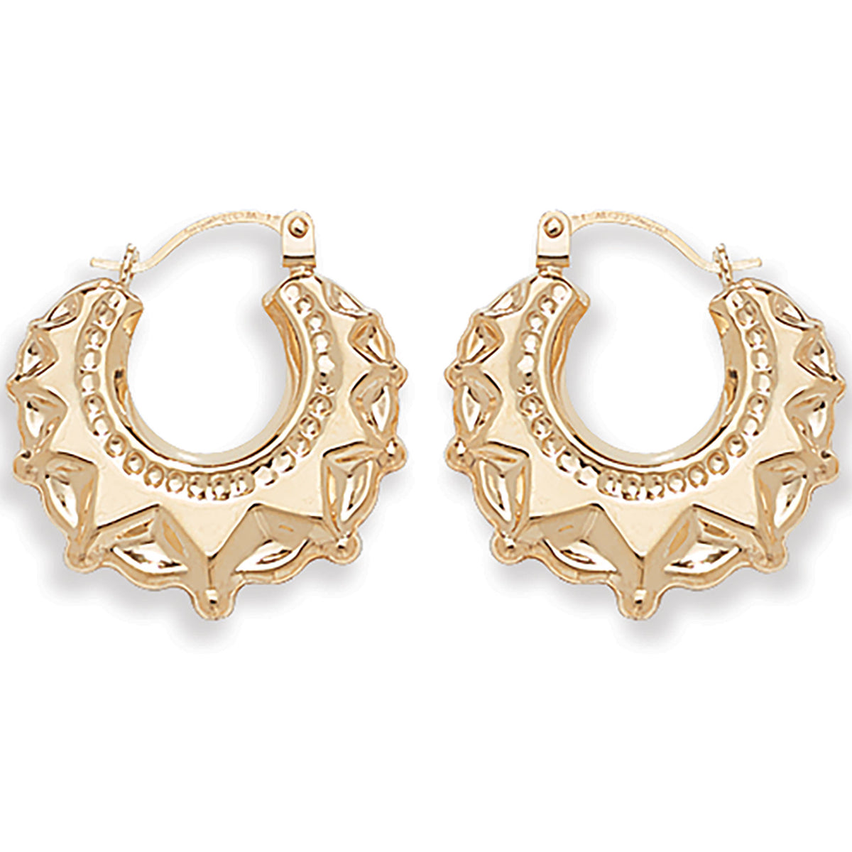 9Ct Gold Traditional Creole Earrings - All Sizes