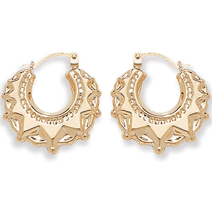 9Ct Gold Traditional Creole Earrings - All Sizes