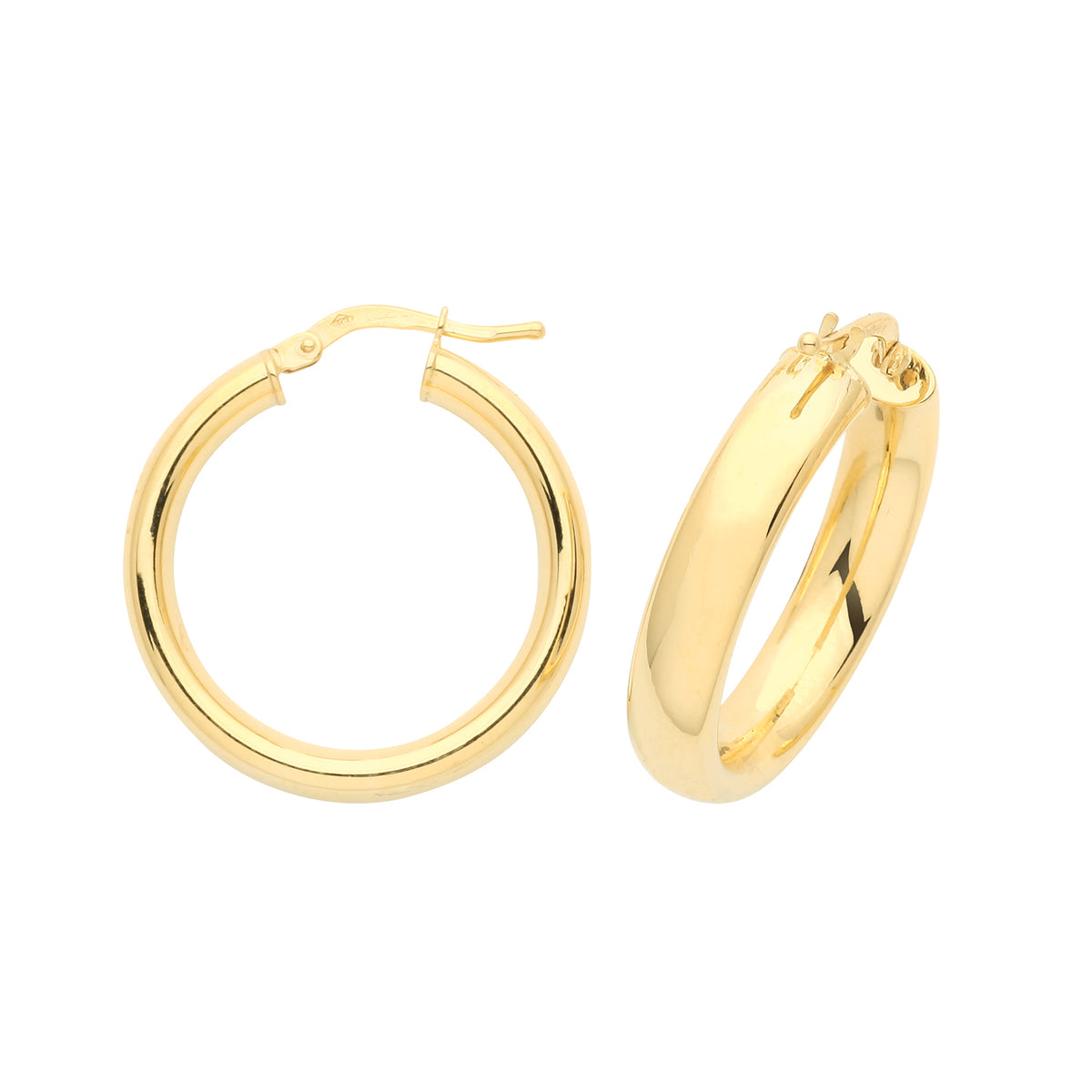 9ct Gold Hoops - ER891 - 20 mm