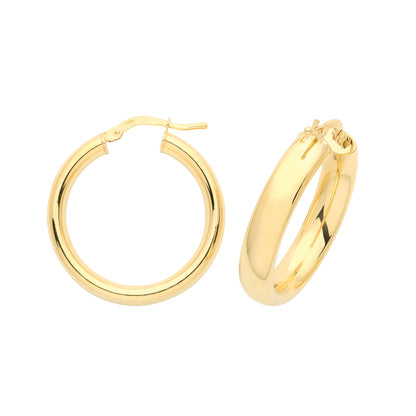 9ct Gold Hoops - ER891 - 20 mm