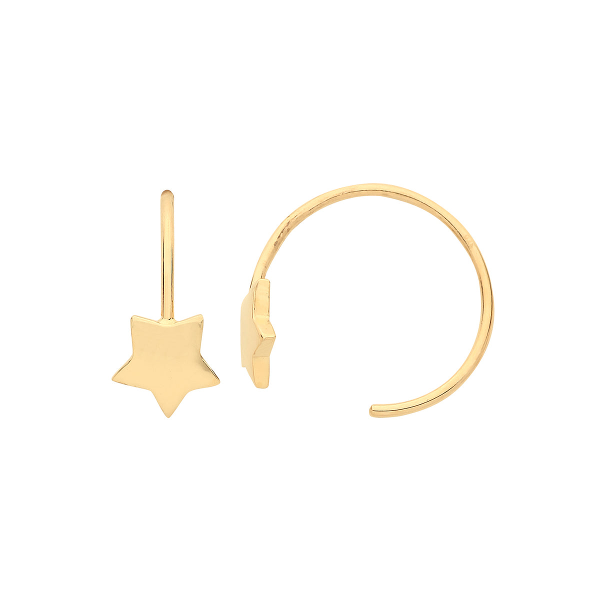 9ct Gold Star Wind On Drops - ES1623