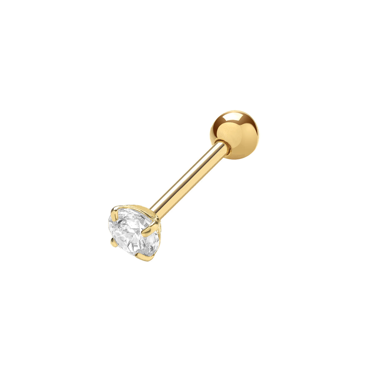 9ct Gold CZ Cartilage Studs - ES1987