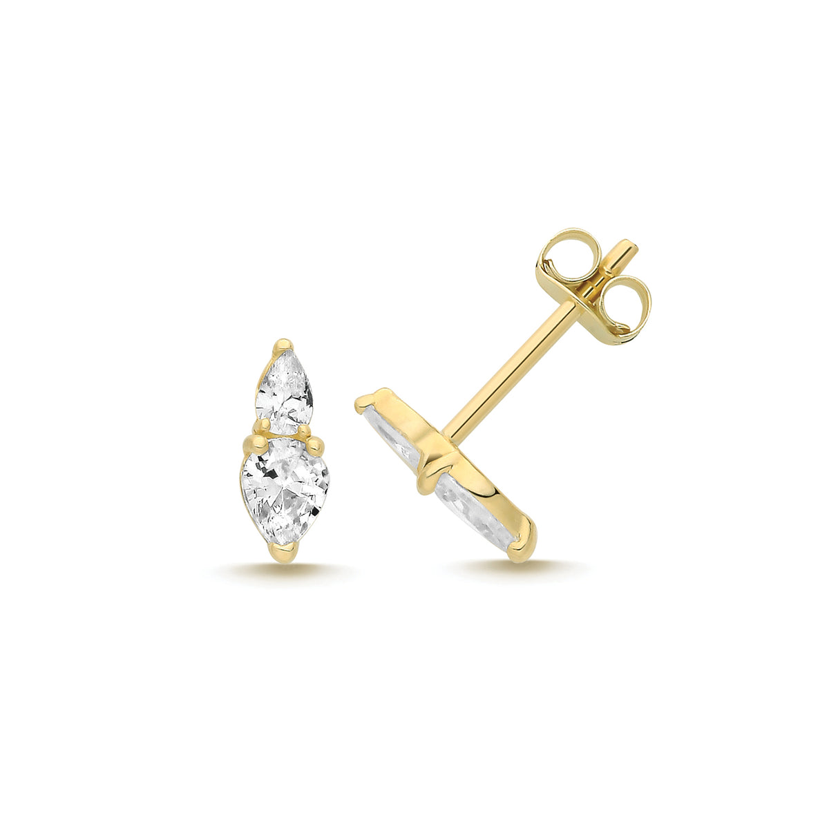 9ct Yellow Gold CZ Studs - ES2079