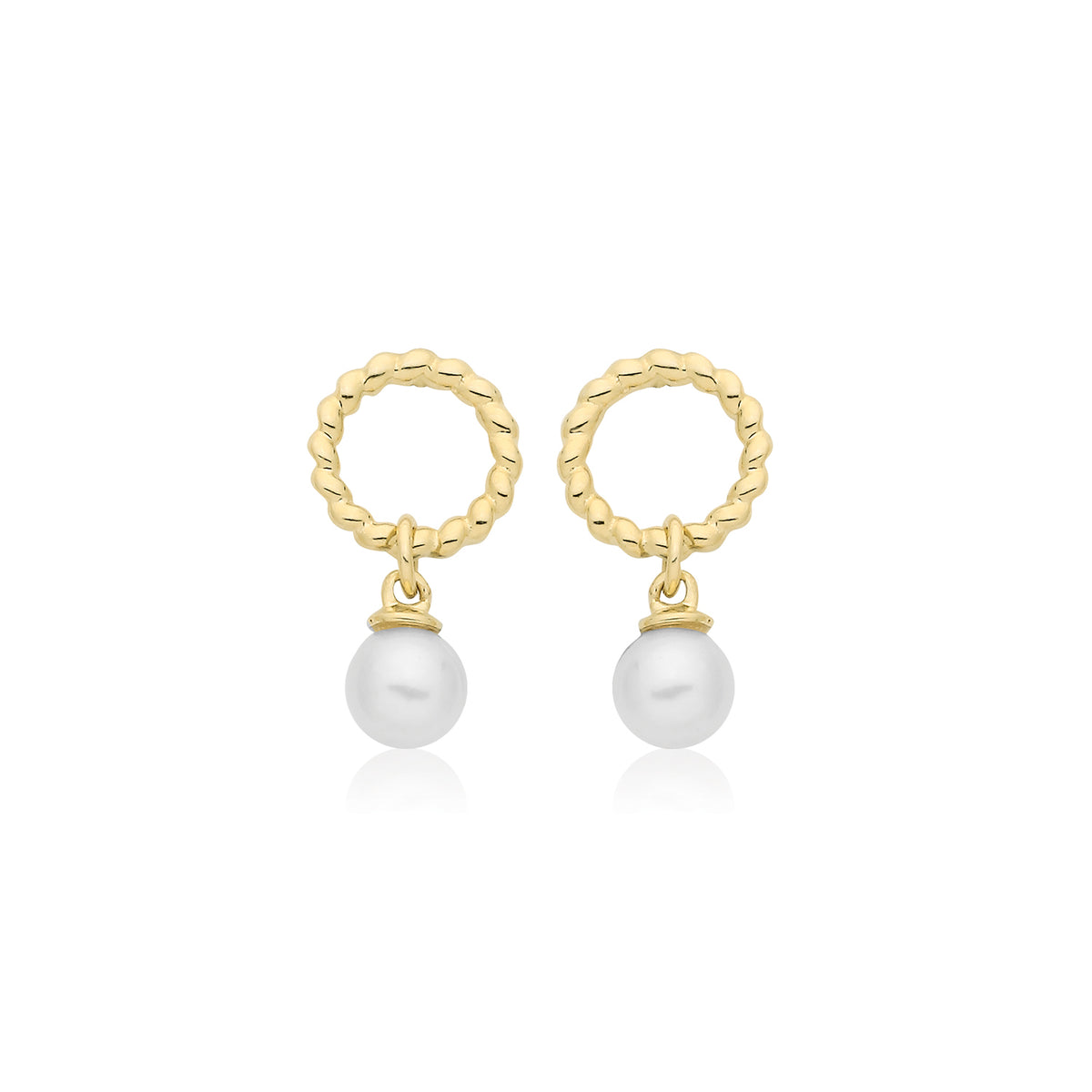 9ct Yellow Gold Freshwater Pearl Drop Earrings - ES2084