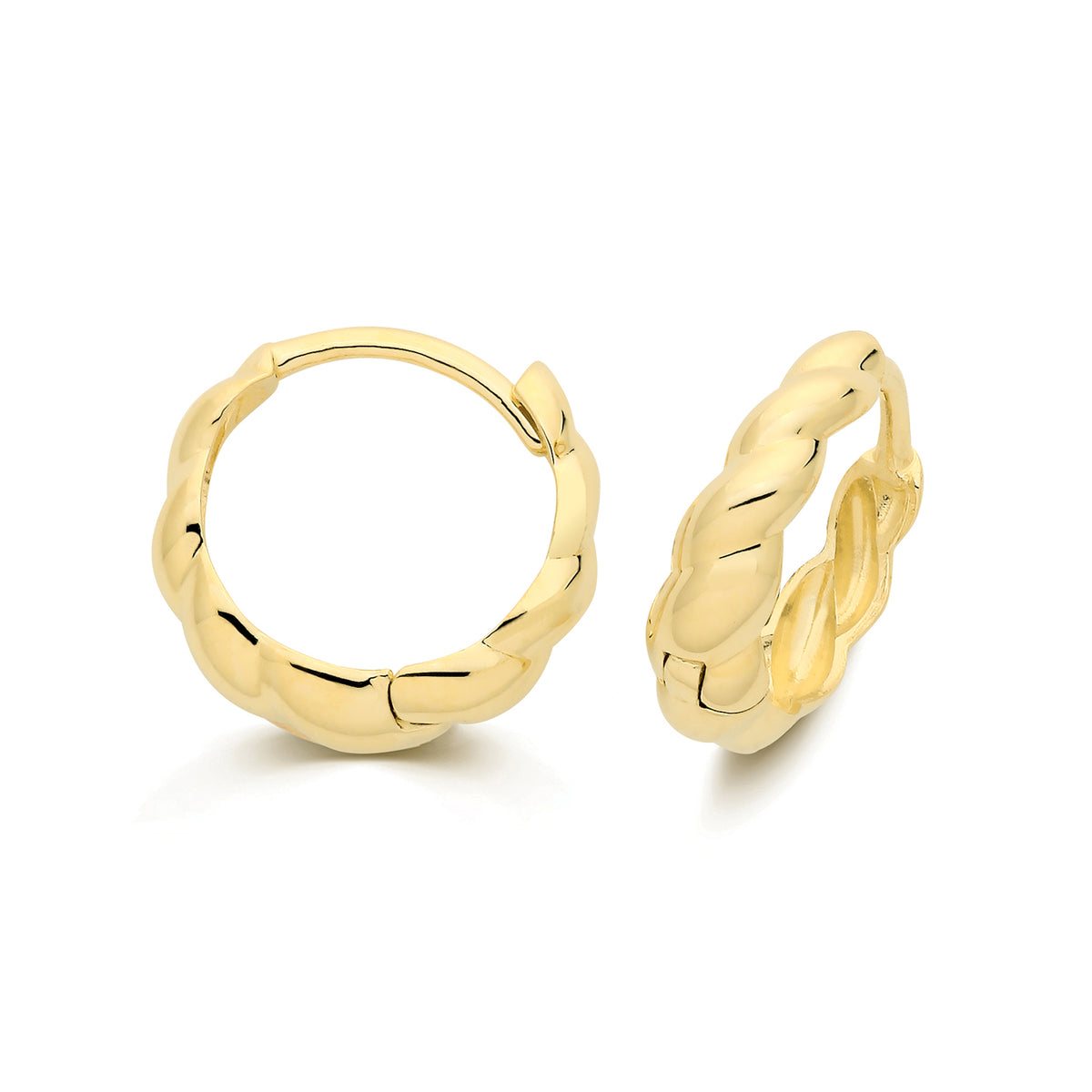 9ct Yellow Gold Shell Huggies - ES2118