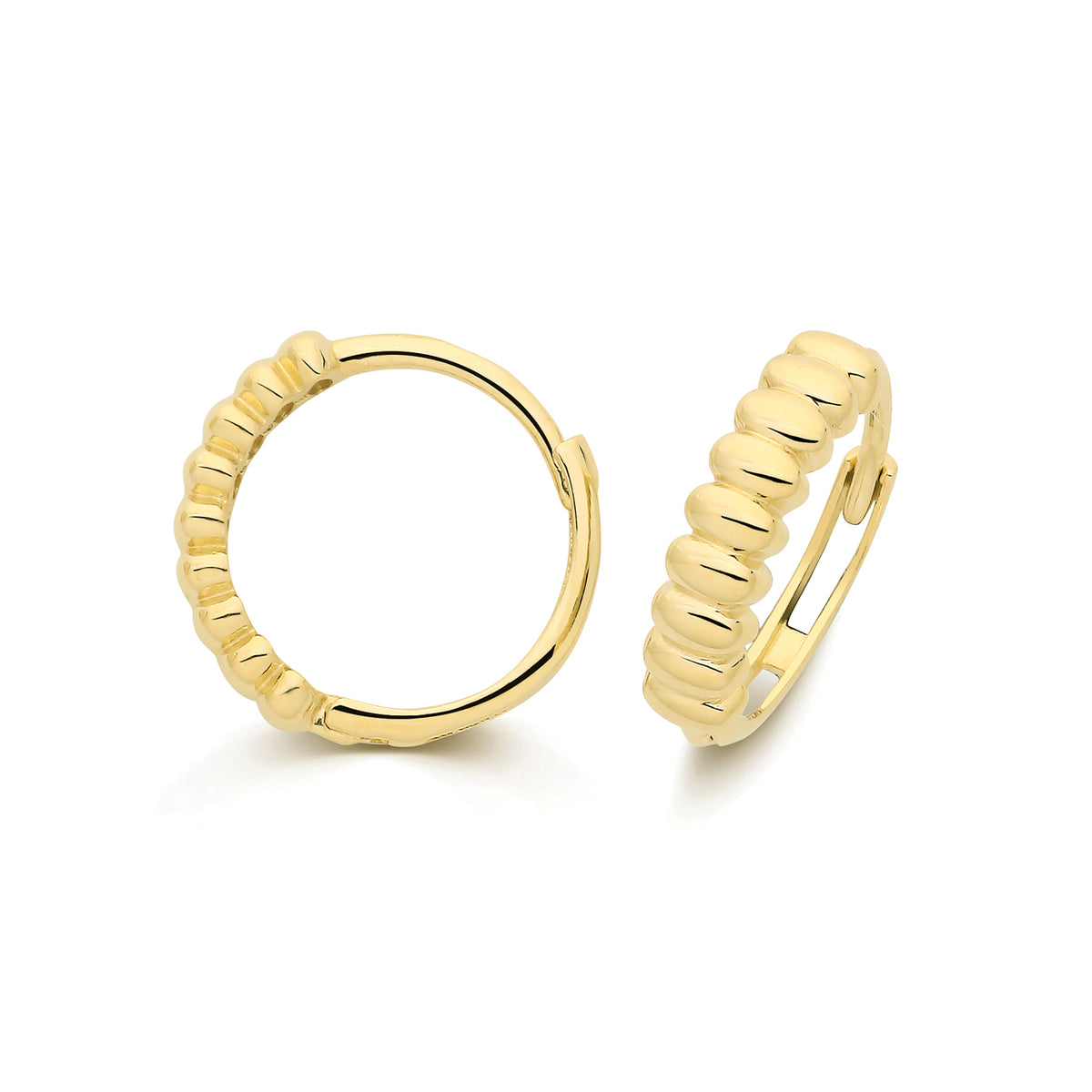 9ct Yellow Gold Bubble Huggies - ES2122