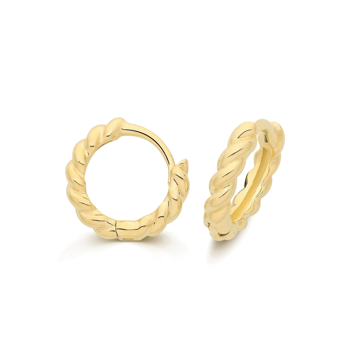 9ct Yellow Gold Twist Huggies - ES2138