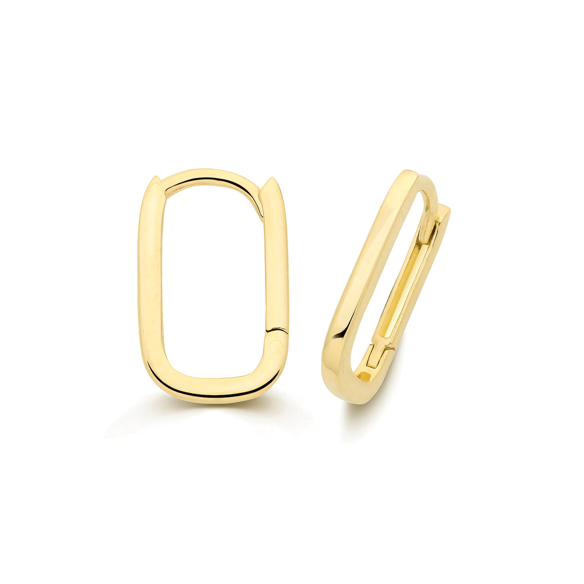 9ct Yellow Gold Square Huggies - ES2139