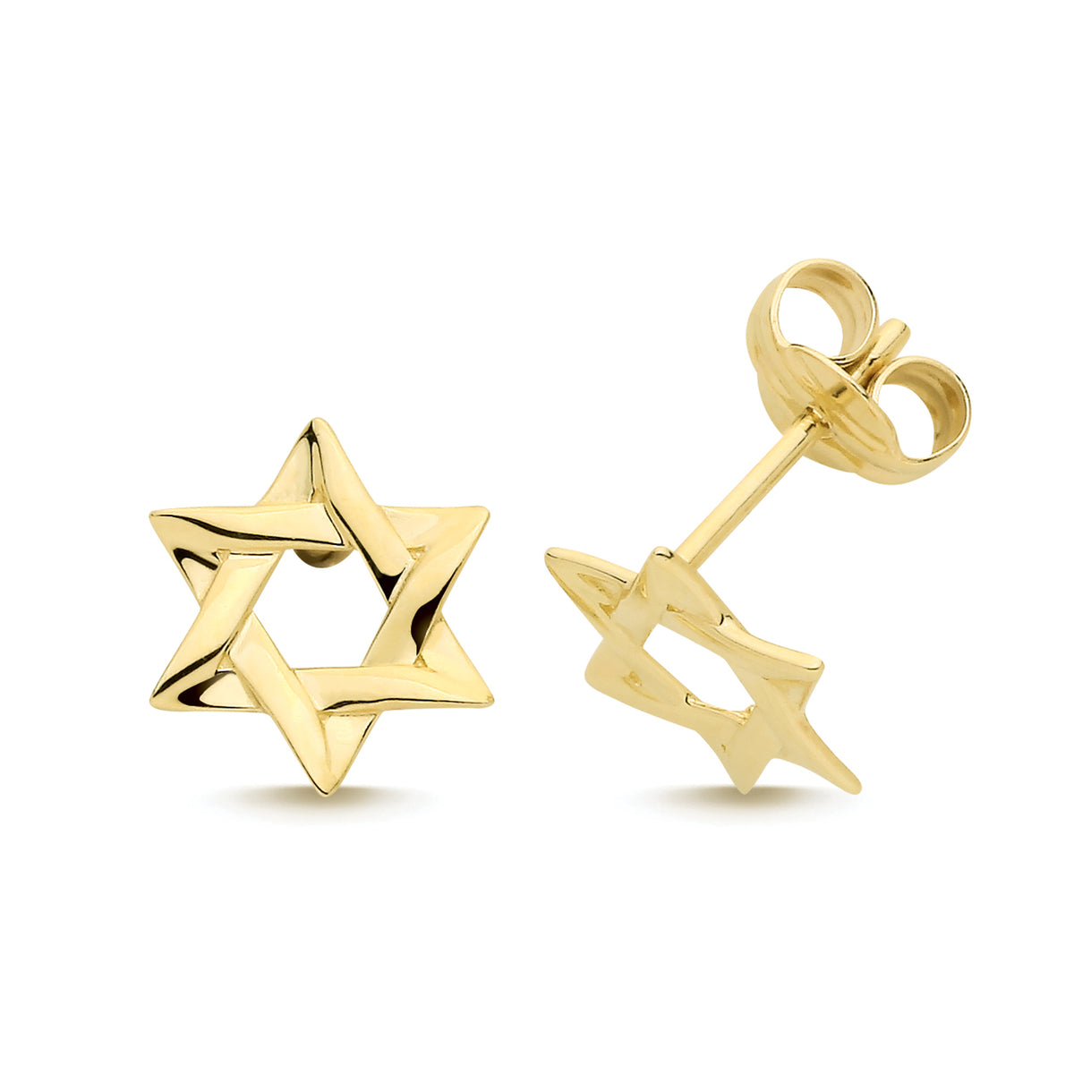 9ct Yellow Gold Star Of David Studs - ES2160