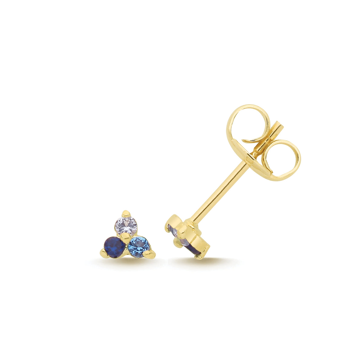 9ct Yellow Gold CZ Cluster Studs - ES2162