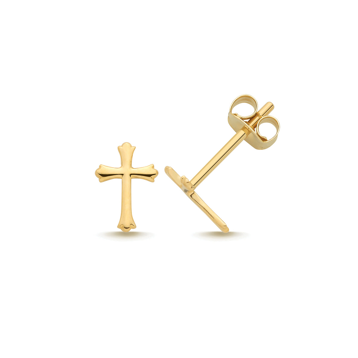 9ct Yellow Gold Cross Stud Earrings - ES2209