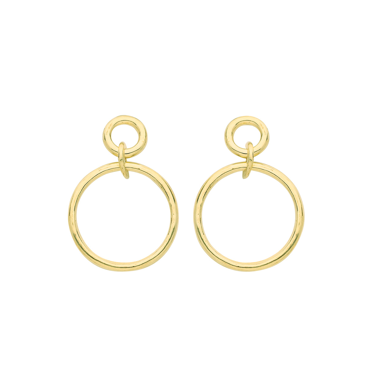 9ct Gold Double Circle Drops - ES689